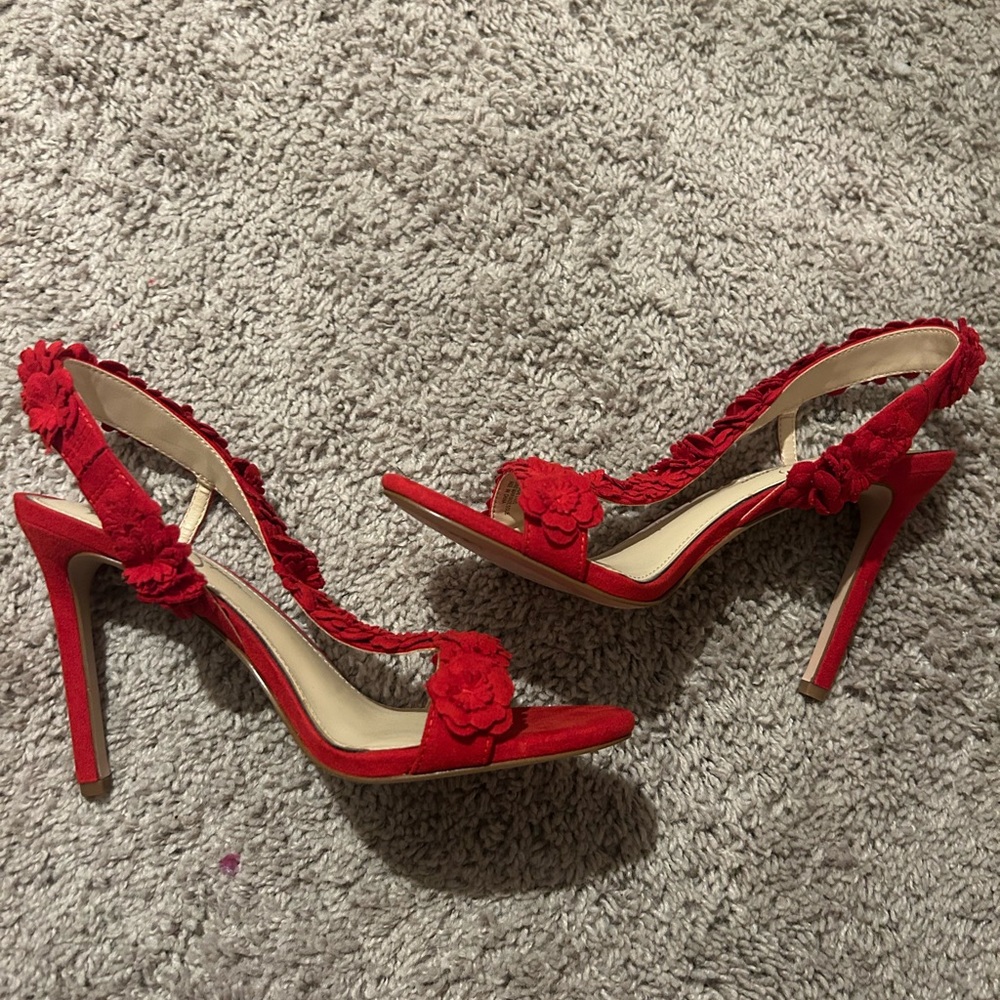 Jessica Simpson Red Floral Heels